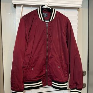 Abercrombie & Fitch Maroon Bomber Jacket